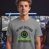 Load image into Gallery viewer, “Do Not Disturb — Gaming Mode In Progress” Men’s Graphic Short Sleeve Tee
