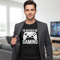 Load image into Gallery viewer, “I’d Rather Be Gaming” Men’s Long Sleeve Tee